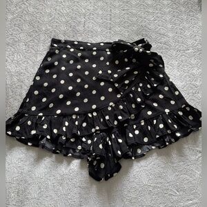 Black Polka Dot Ruffle Skirt